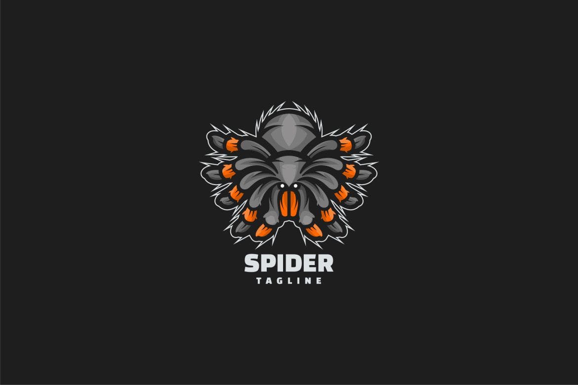 蜘蛛吉祥物标志Logo模板 Spider Mascot Logo