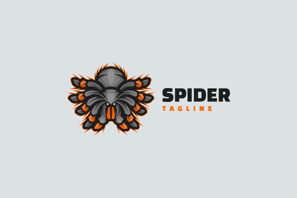 蜘蛛吉祥物标志Logo模板 Spider Mascot Logo