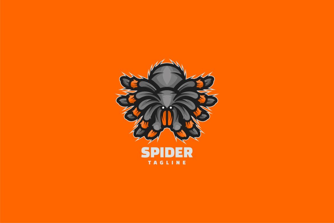 蜘蛛吉祥物标志Logo模板 Spider Mascot Logo