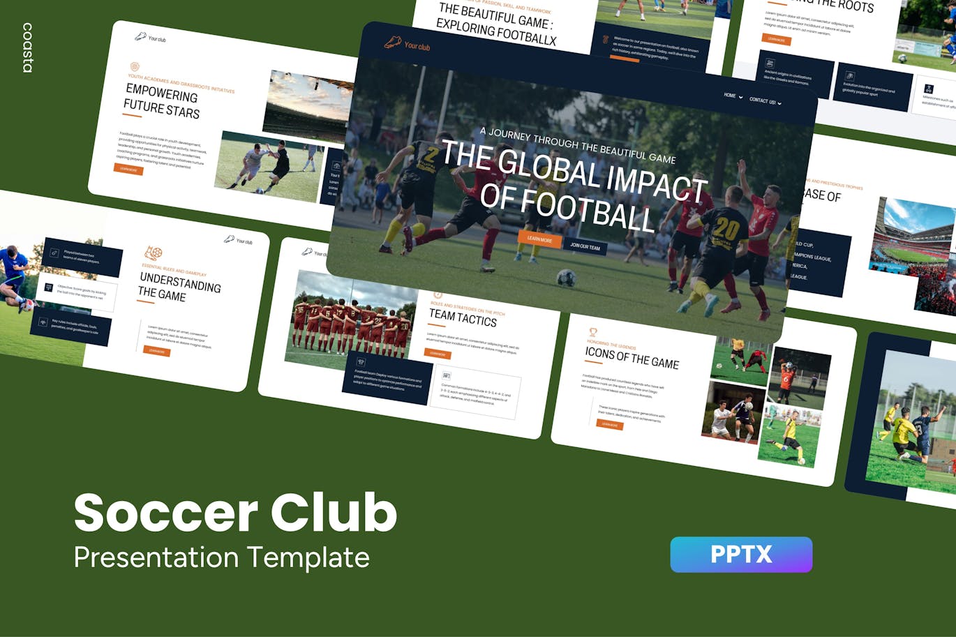 足球俱乐部PPT演示幻灯片模板 Soccer Club &#8211; Powerpoint Template