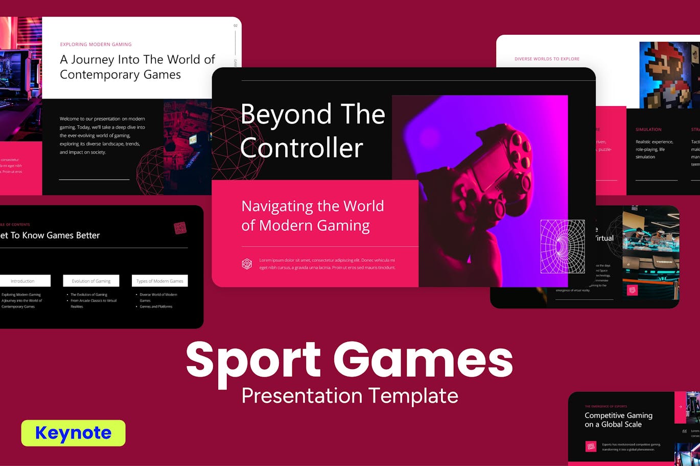 体育游戏运动竞技Keynote幻灯片模板 Sport Games &#8211; Keynote Template