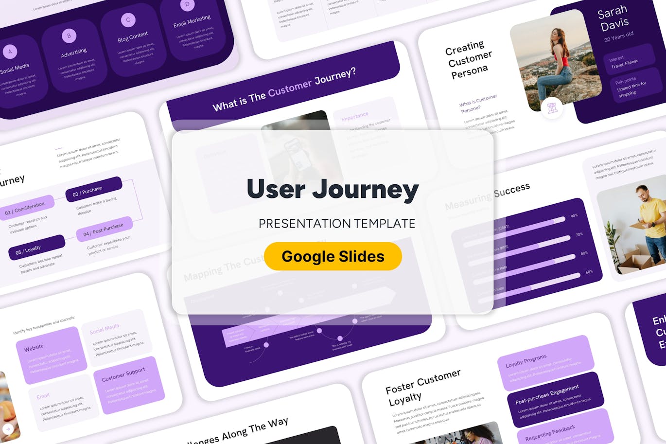 了解用户旅程谷歌幻灯片设计模板 Understanding User Journey &#8211; Google Slides