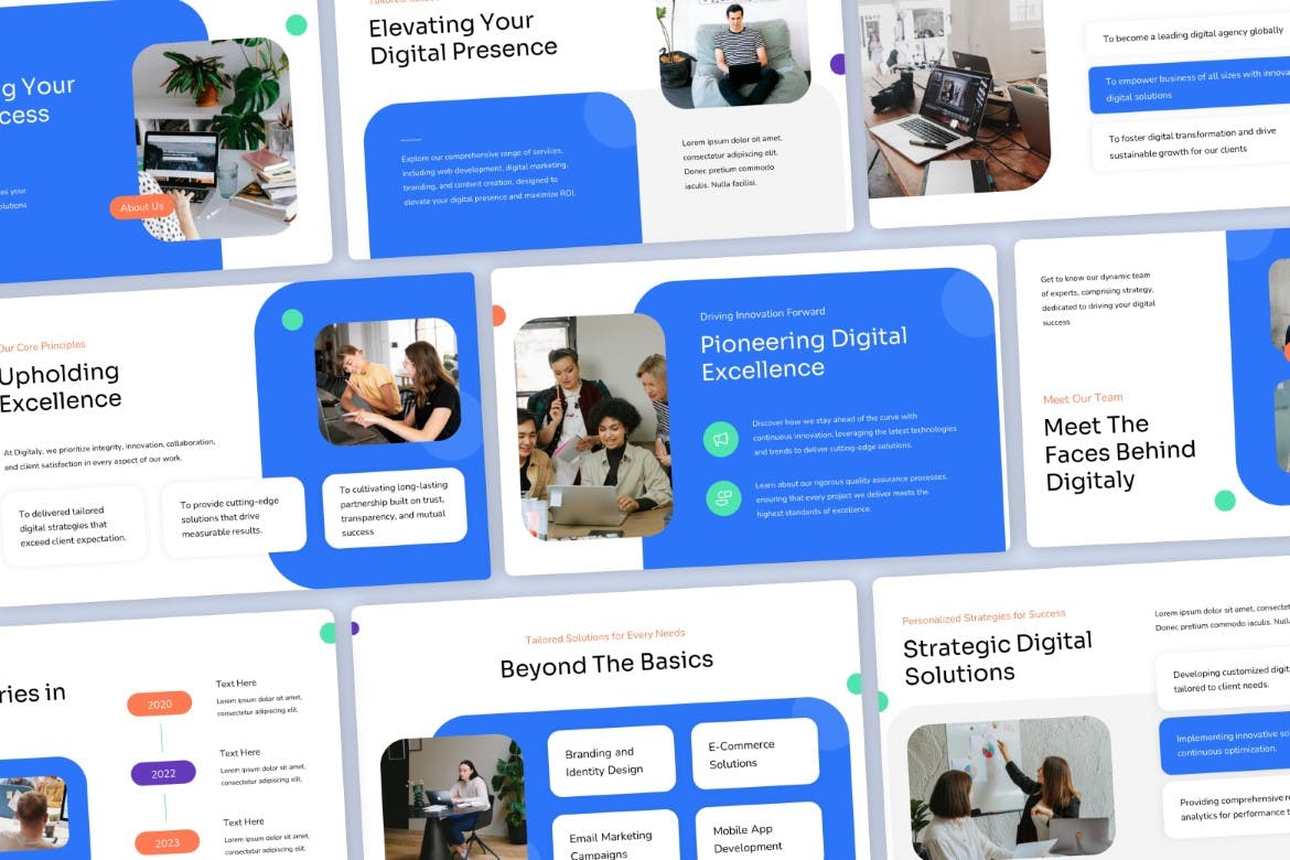 探索创新数字机构Google幻灯片设计模板 Creative Digital Agency &#8211; Google Slides Template