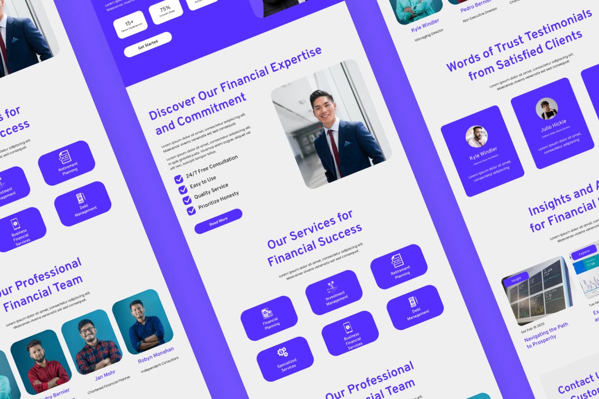 财务网站设计着陆页UI模板 Growth &#8211; Financial Planning Landing Page Figma