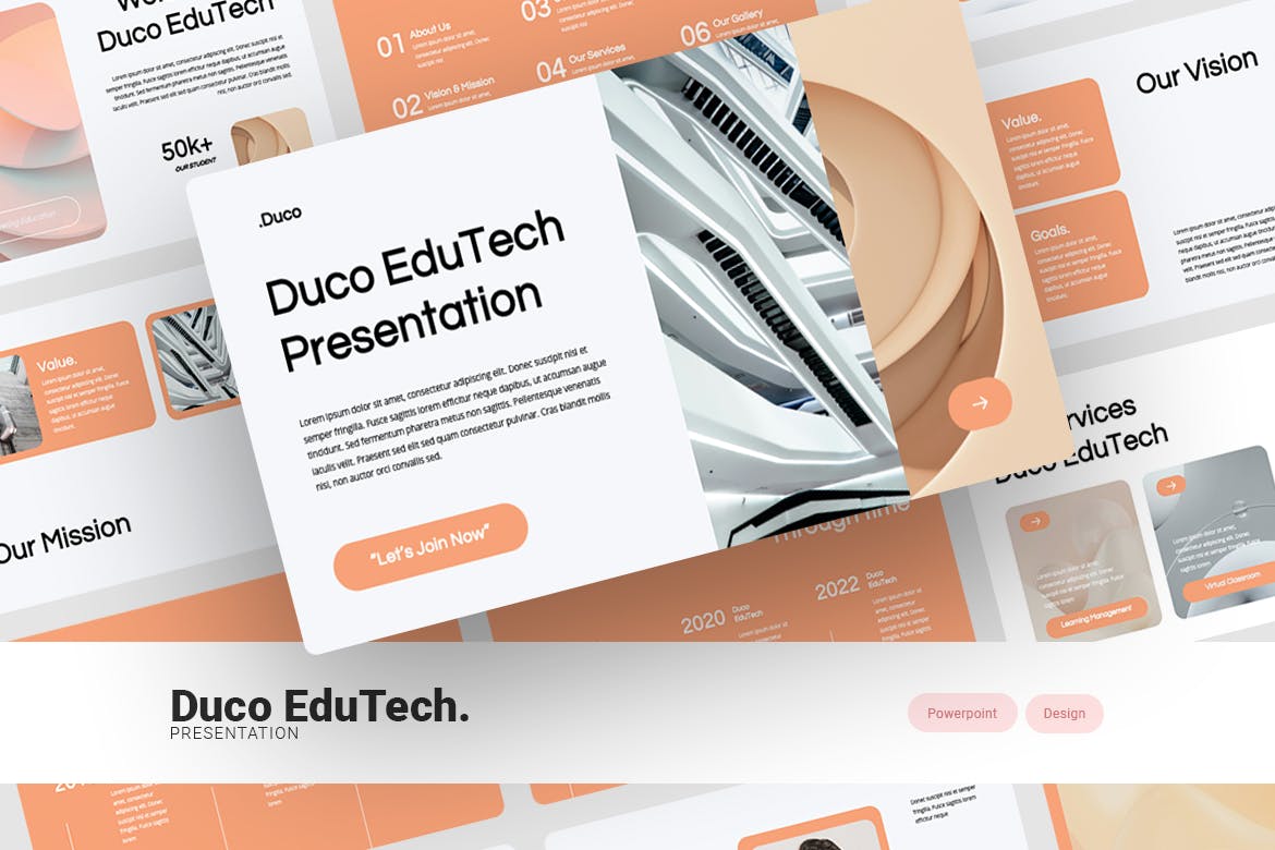 教育科技创新与变革PPT演示幻灯片模板 Duco &#8211; EduTech Powerpoint