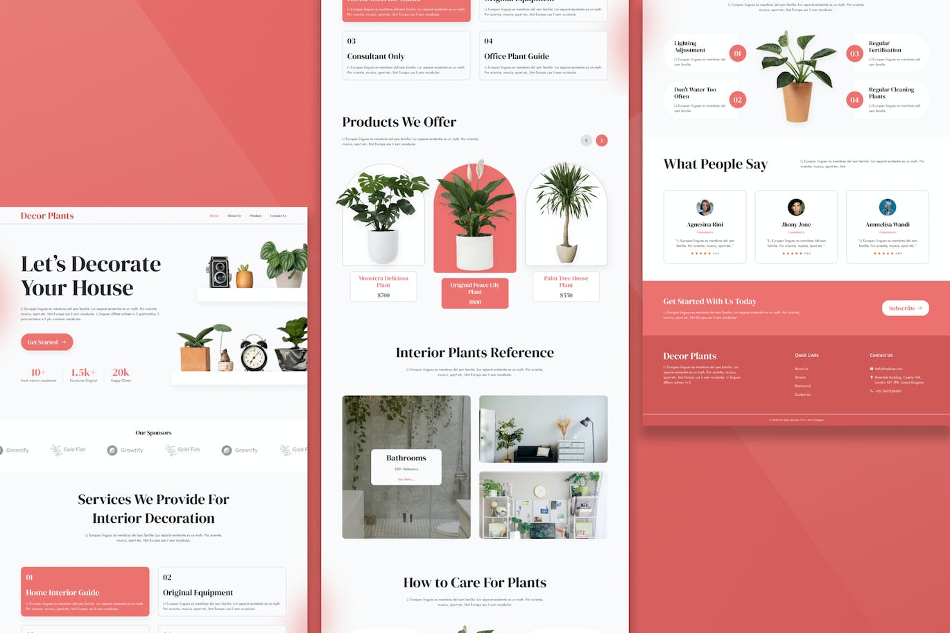 装饰植物家居装饰网站着陆页设计UI模板 Decor Plants &#8211; Home Decoration Landing Page Figma