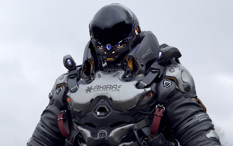 科幻未来士兵角色3D模型 3d model space suit character_