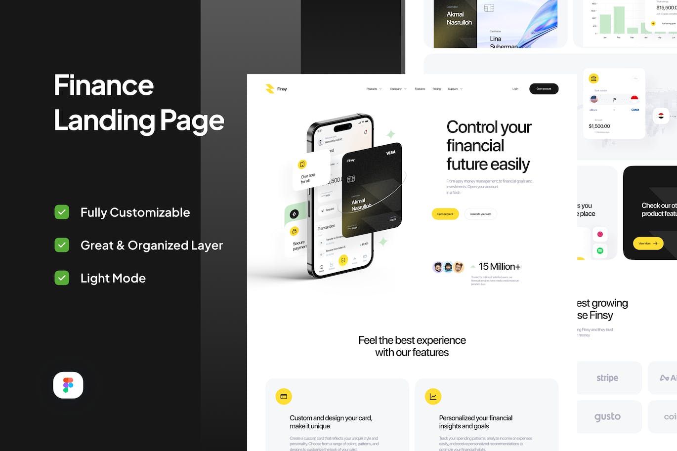 财务网站着陆页模板 Finsy &#8211; Finance Landing Page