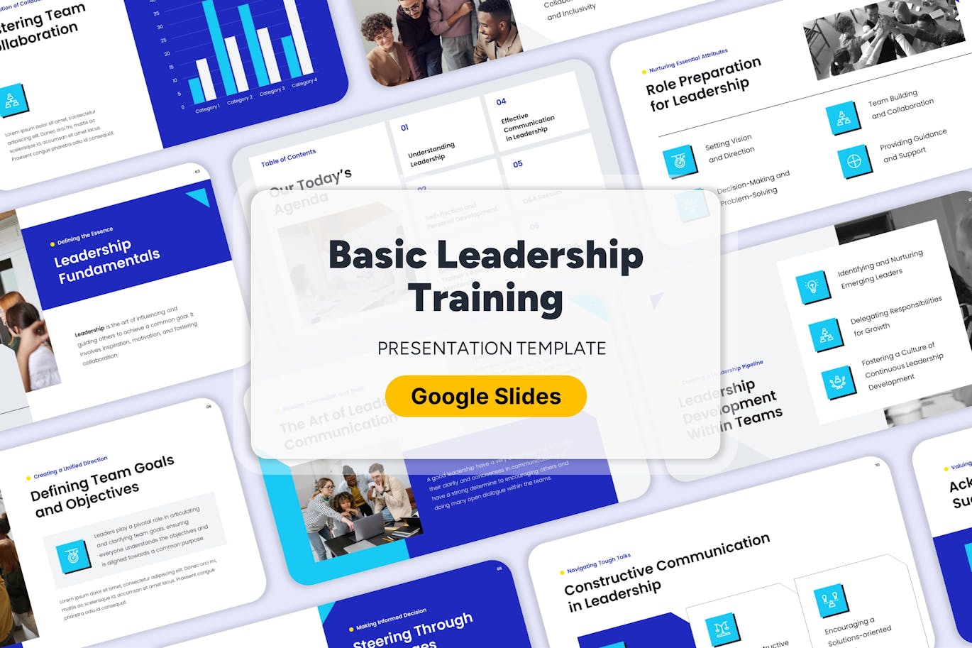 基本领导力培训Google幻灯片模板 Basic Leadership Training &#8211; Google Slides Template