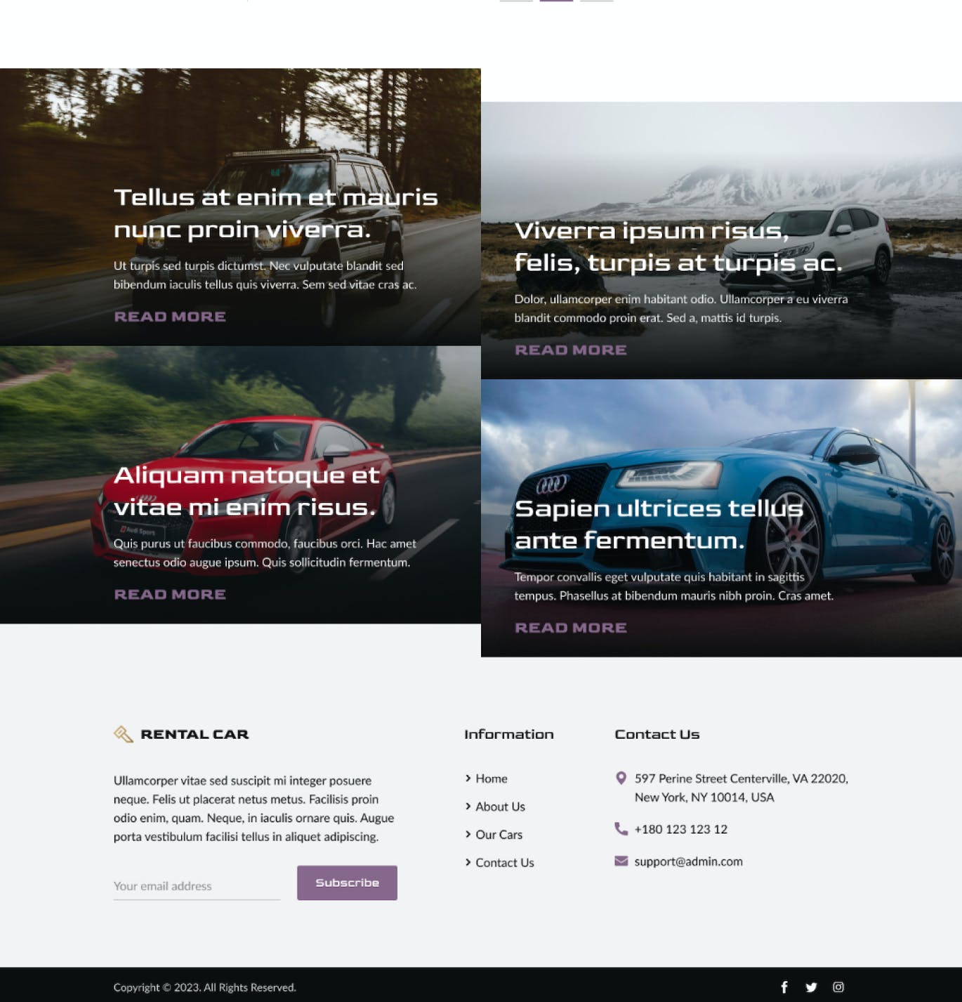 租车服务网站着陆页Figma模板 Rental Car Service Figma Landing Page