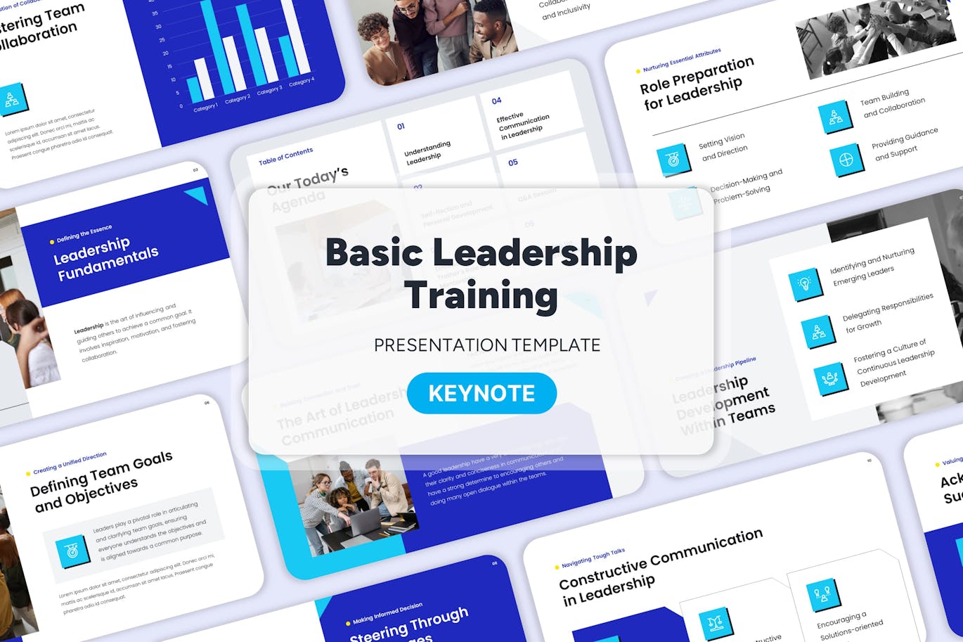 基本领导力培训Keynote幻灯片模板下载 Basic Leadership Training &#8211; Keynote Template