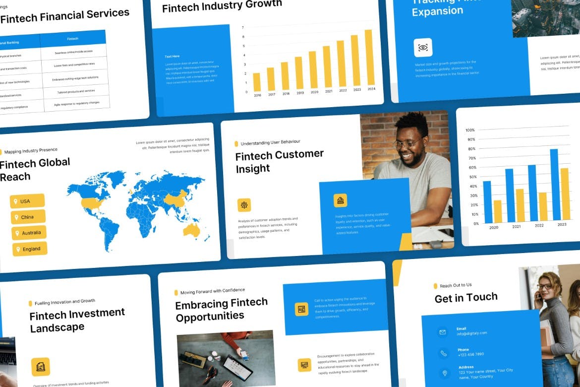 数字化金融未来谷歌幻灯片演示文稿模板 Financial Technology &#8211; Google Slides Template