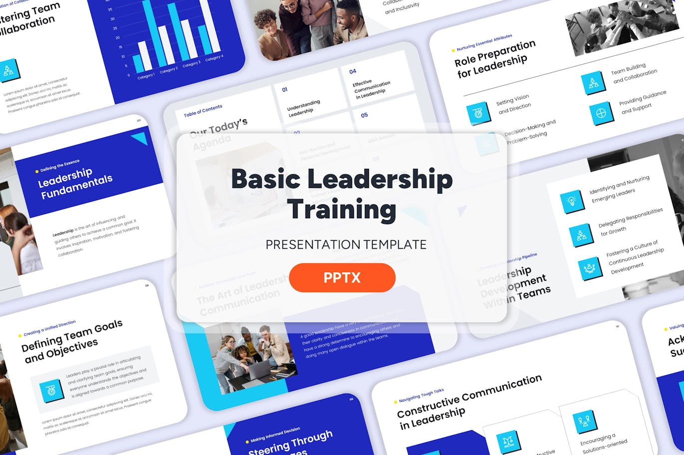 基本领导力培训PPT模板下载 Basic Leadership Training &#8211; Powerpoint Template