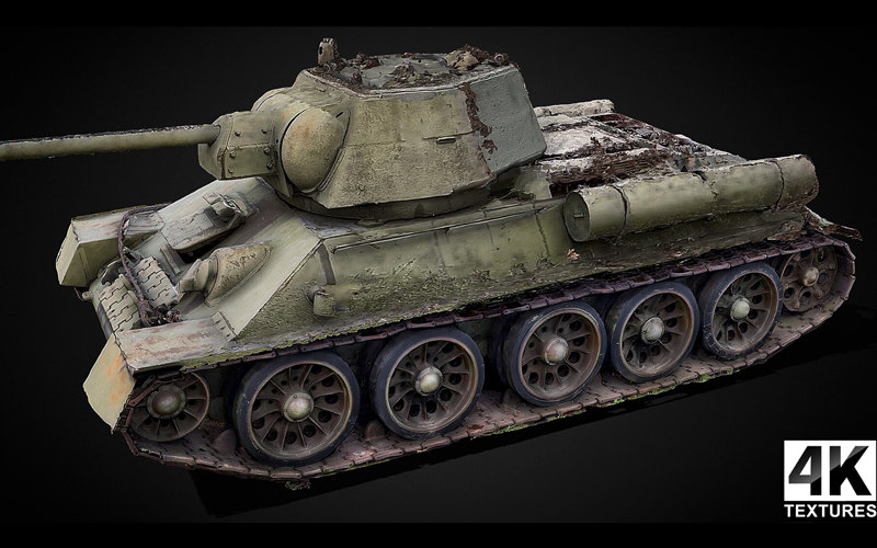 苏联二战T34坦克3D扫描模型 soviet ww2 tank T34 photogrammetry_