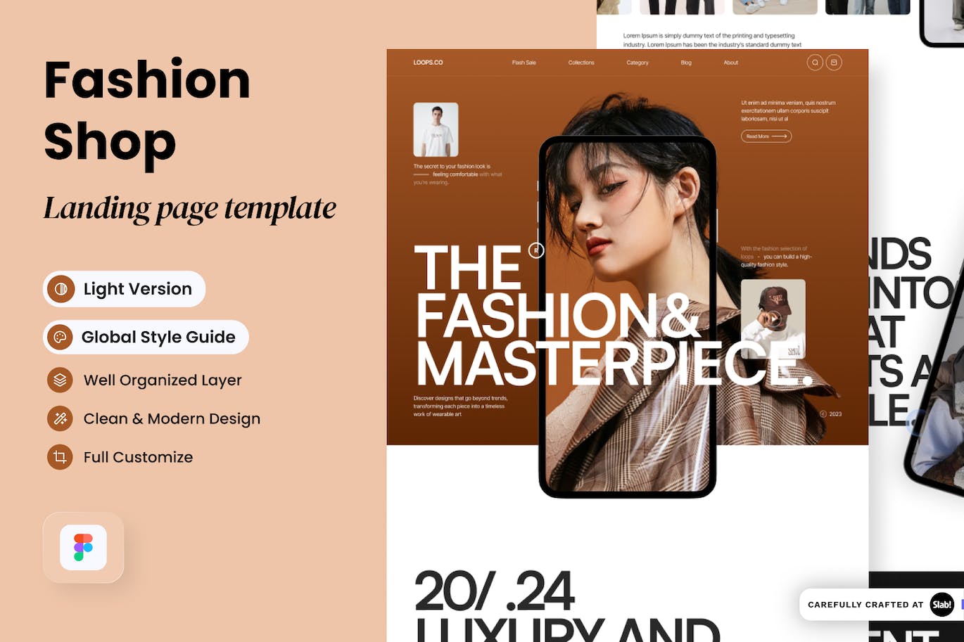 时装店网站着陆页设计UI模板 Loops &#8211; Fashion Shop Landing Page