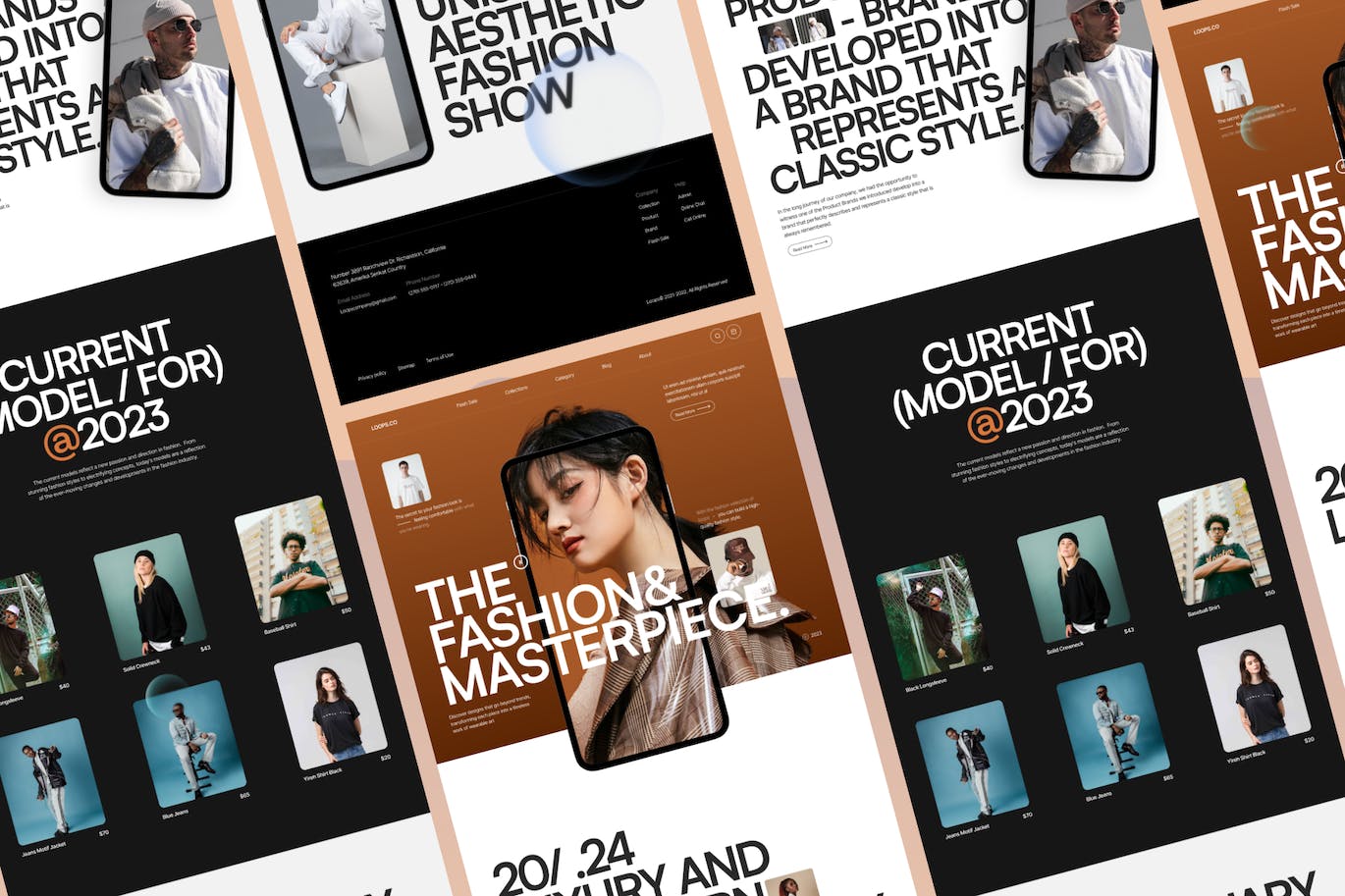 时装店网站着陆页设计UI模板 Loops &#8211; Fashion Shop Landing Page