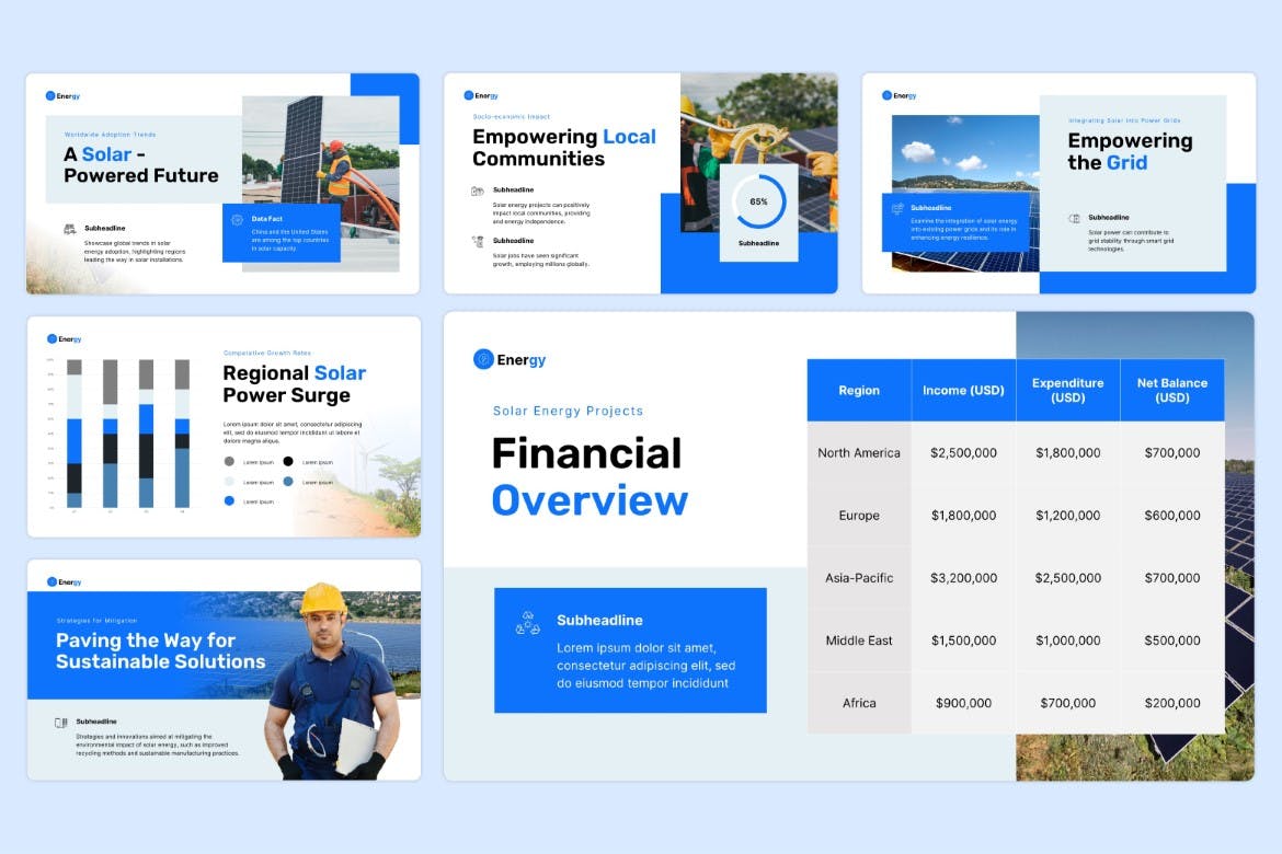 风能和太阳能Powerpoint幻灯片模板 Wind and Solar Energy &#8211; Powerpoint Template