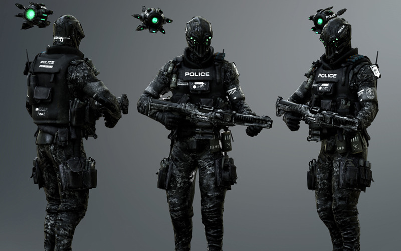 科幻警察士兵角色3D模型 Sci Fi Police Soldier Low-poly 3D model_