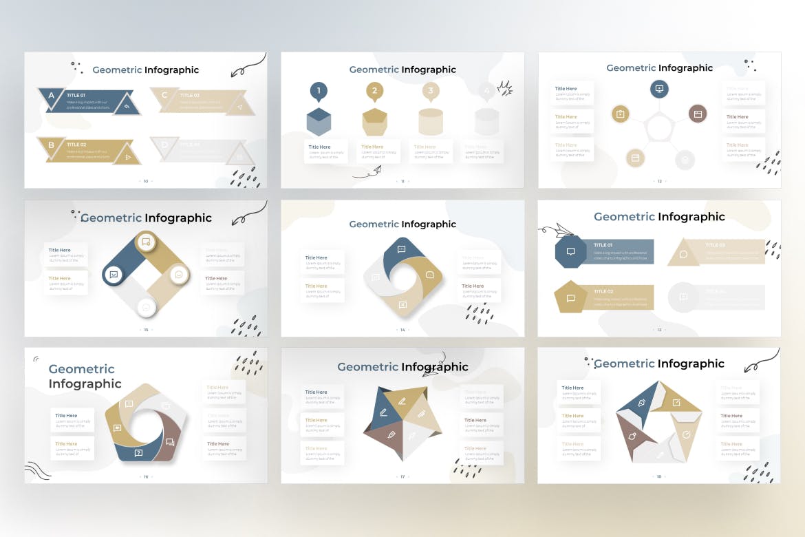 几何信息图表涂鸦风格谷歌幻灯片设计模板 Geometric Infographic Doodle Style &#8211; Google Slide