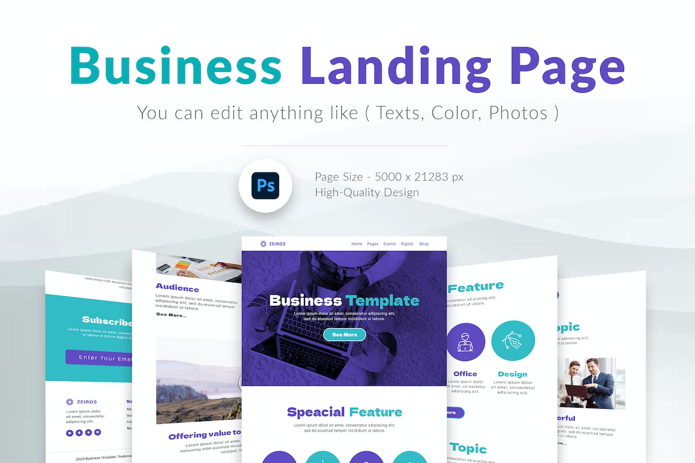 企业业务网站着陆页模板 Business Template Landing Page