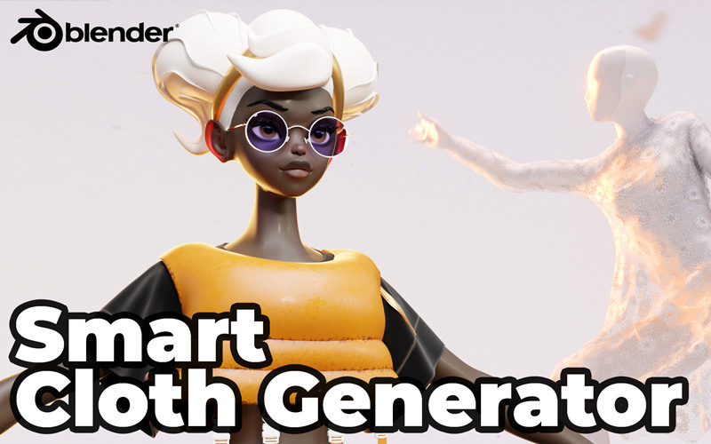 【Blender插件】Smart Cloth Generator V2.3 智能服装设计布料模拟生成器_