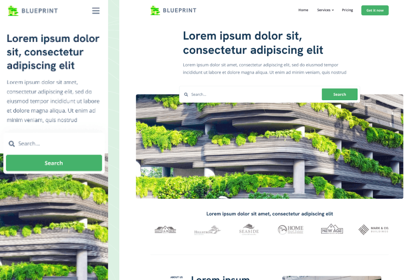 绿色建筑网站着陆页模板 Green Architecture Landing Page