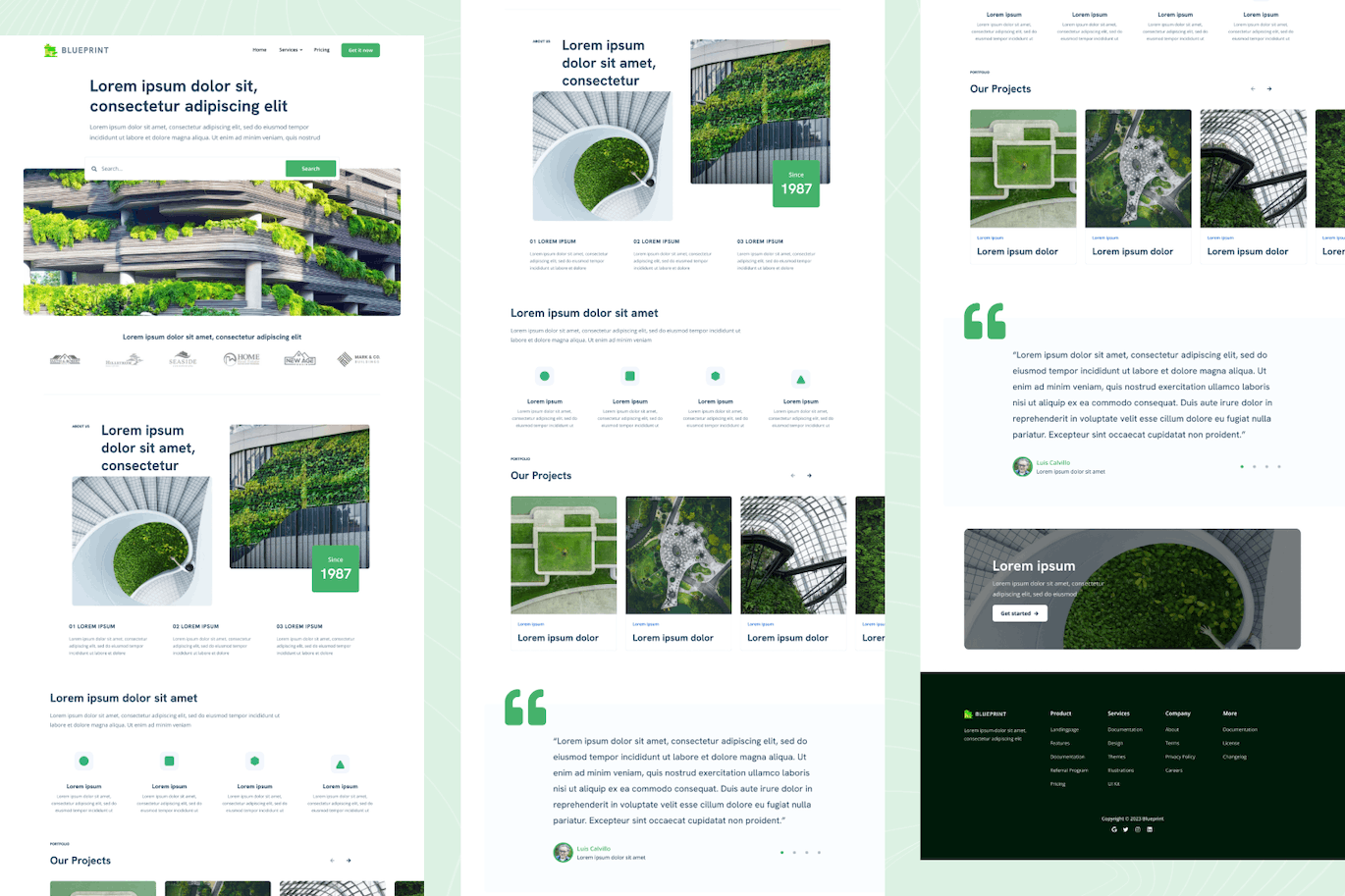 绿色建筑网站着陆页模板 Green Architecture Landing Page