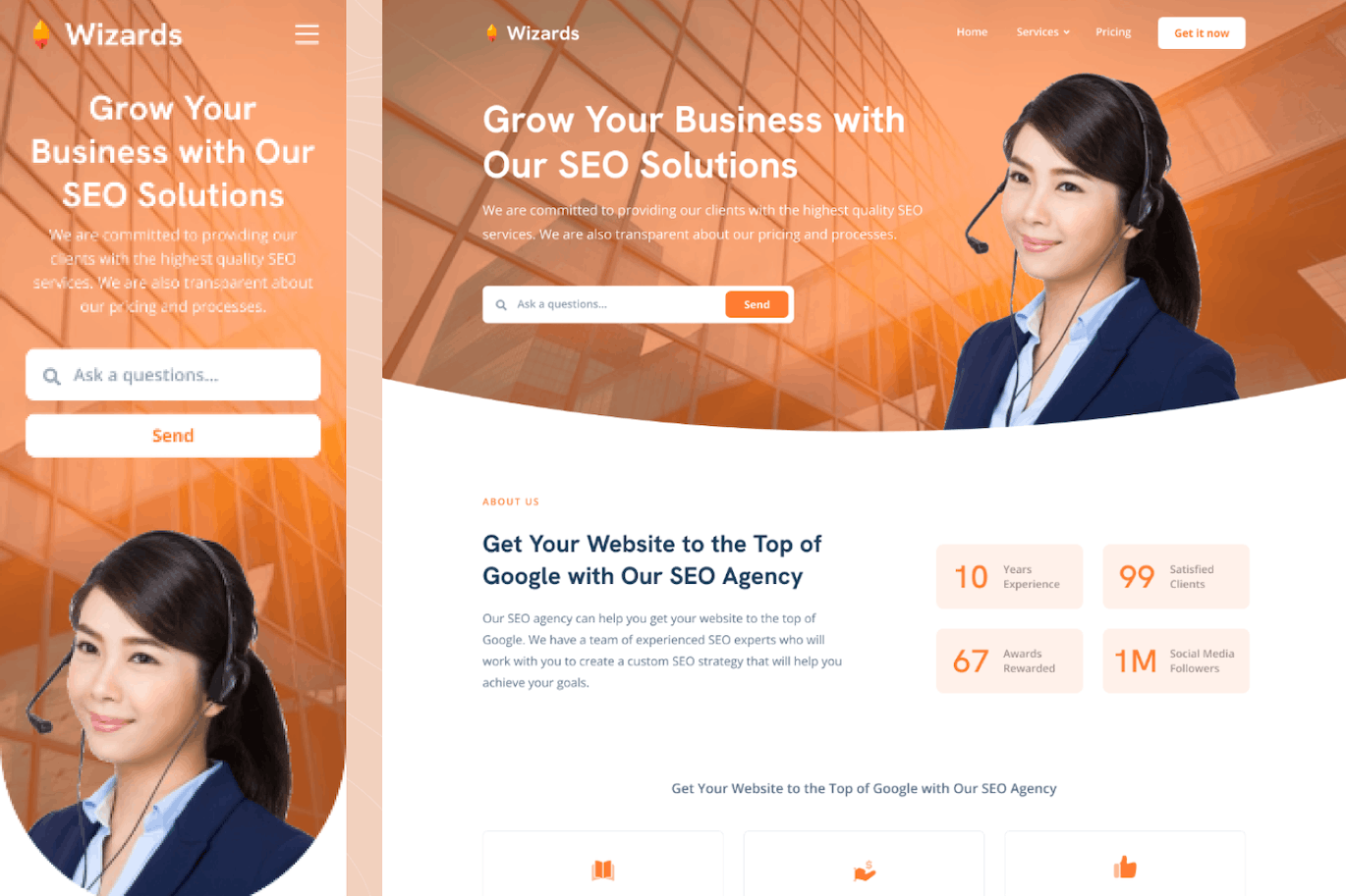 SEO代理网站着陆页模板 SEO Agency Landing Page