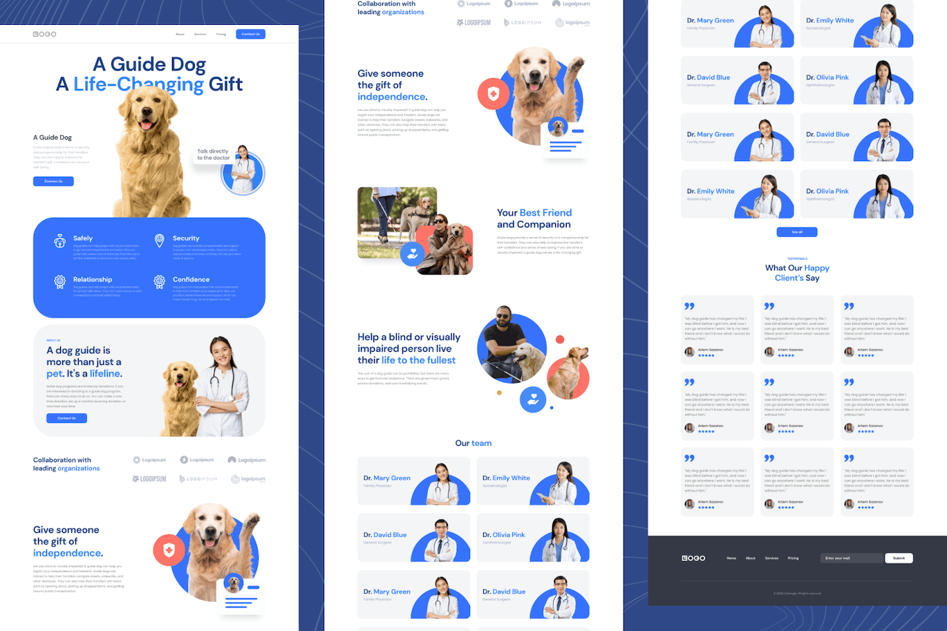 导盲犬网站着陆页模板 Guide Dog Landing Page