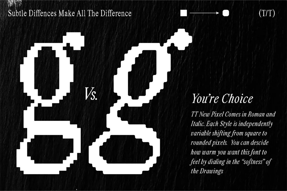 英文字体：4款复古像素罗马风衬线英文标题logo排版装饰西文字体 Retro Pixel Font TT New Pixel（10295） -