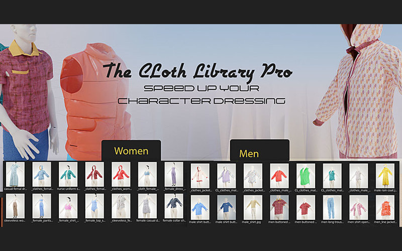 Blender插件 The Cloth Library Addon Version 4 衣服服装资产库_