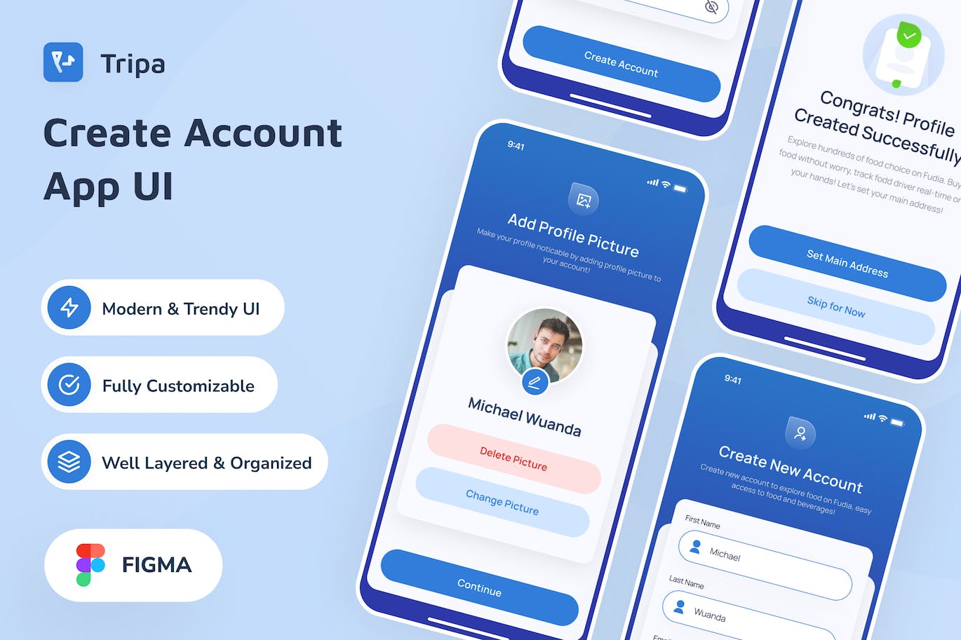 创建帐户应用程序 UI套件 Fudia &#8211; Create Account App UI