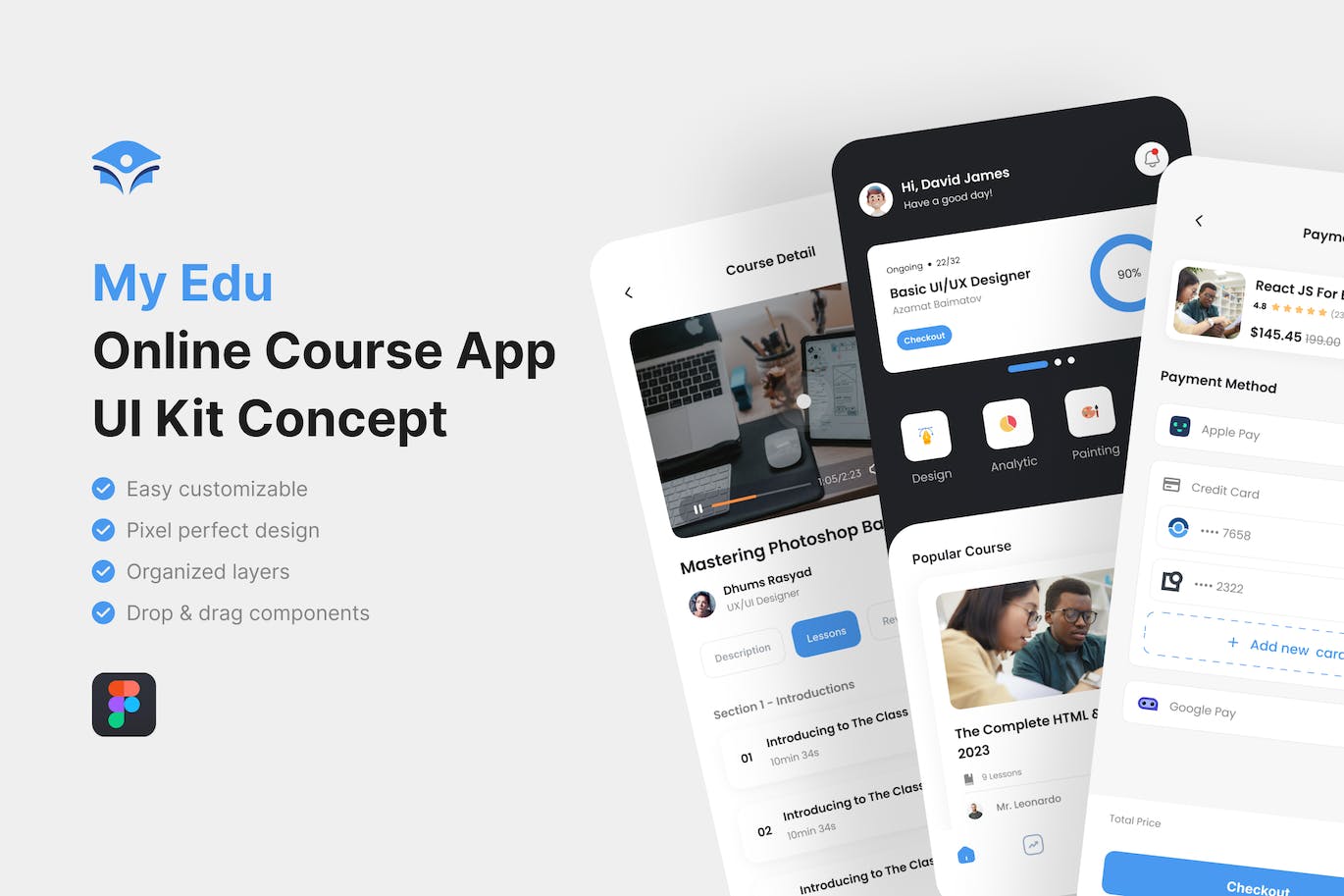 在线课程应用程序 UI 套件 My Edu &#8211; Online Course App UI Kit