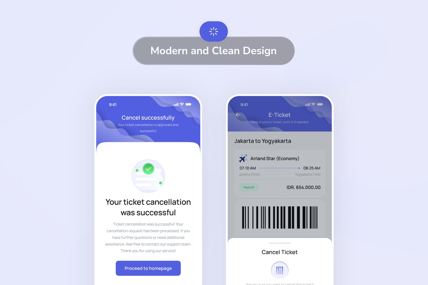 取消机票应用程序 UI模板 Tripa &#8211; Cancel Flight Ticket App UI