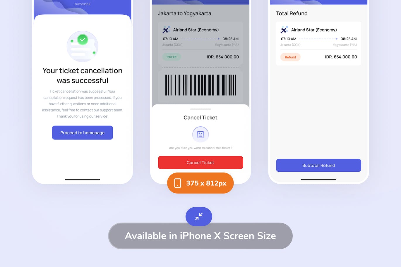 取消机票应用程序 UI模板 Tripa &#8211; Cancel Flight Ticket App UI