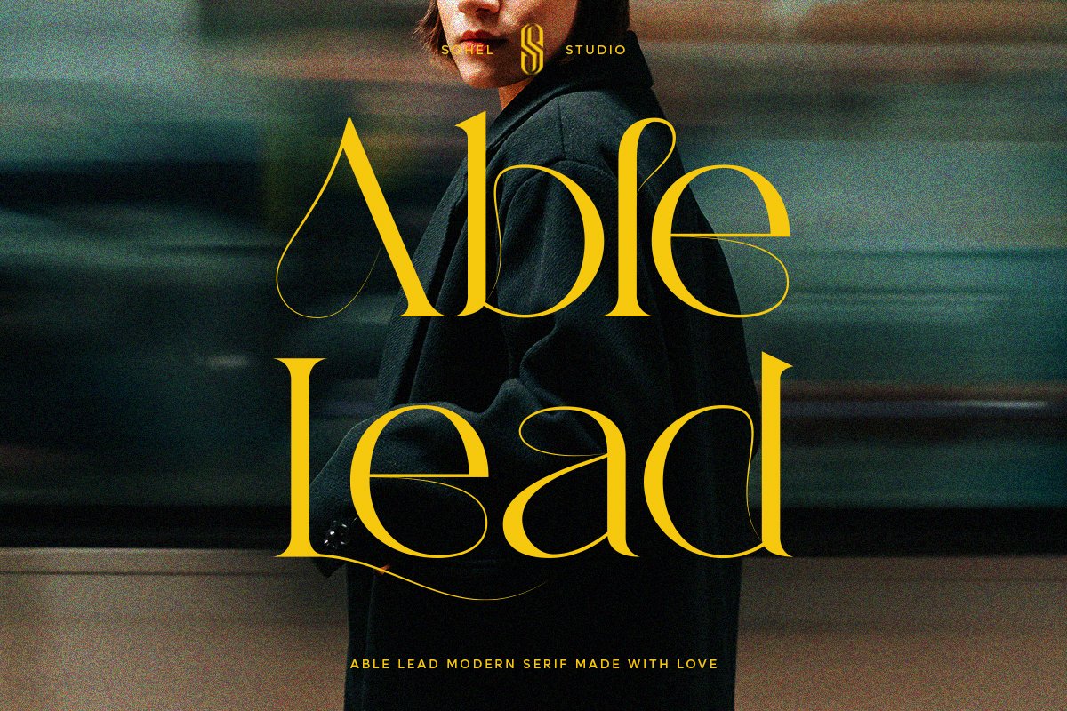 英文字体：优雅复古杂志海报包装电影设计衬线英文字体安装包 Able Lead – Modern Elegant（10319） -