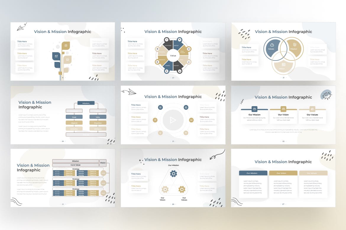 涂鸦愿景和使命信息图表谷歌幻灯片模板下载 Doodle Vision &amp; Mission Infographic &#8211; Google Slide