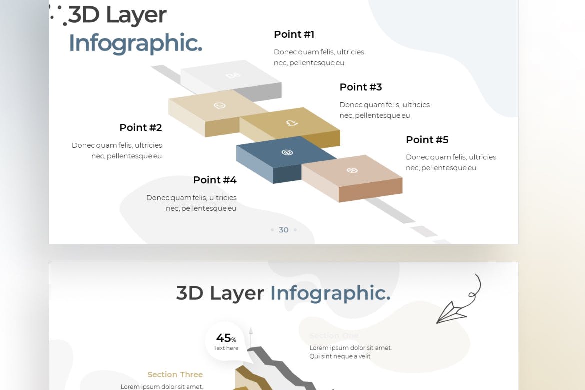 3D分层信息图表涂鸦风格谷歌幻灯片演示文稿模板 3D Layered Infographic Doodle Style &#8211; Google Slide