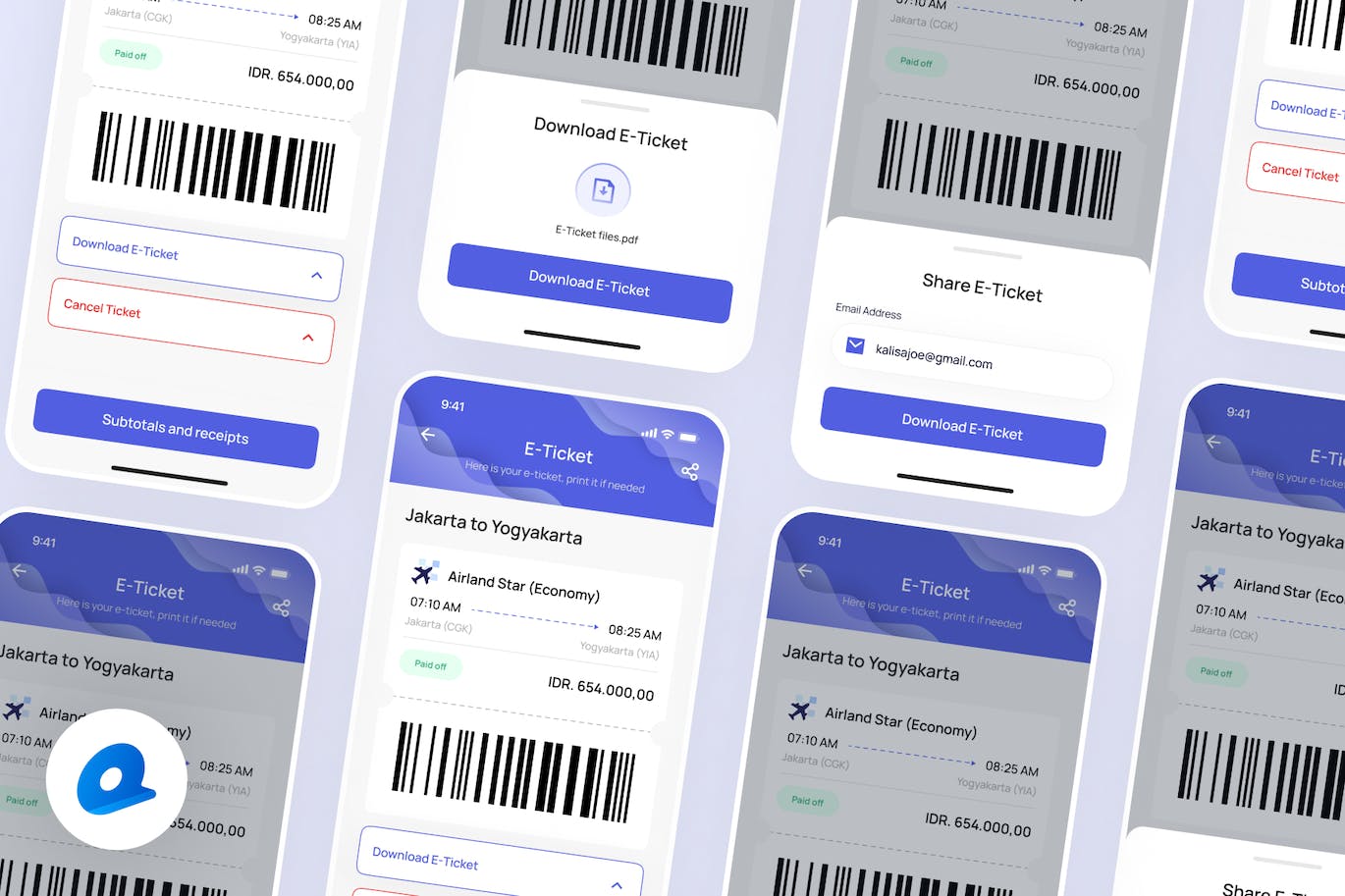 机票详细信息应用程序 UI模板 Tripa &#8211; Flight Ticket Detail App UI