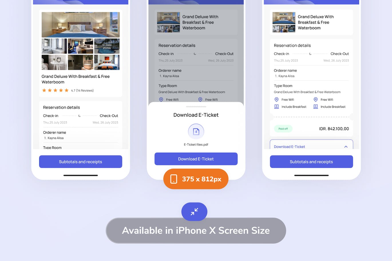 酒店预订详情应用程序 UI套件 Tripa &#8211; Hotel Booking Details App UI