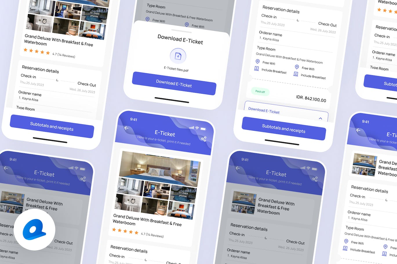 酒店预订详情应用程序 UI套件 Tripa &#8211; Hotel Booking Details App UI