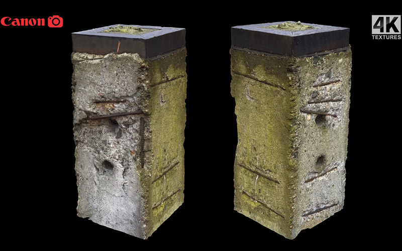 混凝土砌块街道部分3D扫描模型 concrete block street part photogrammetry_