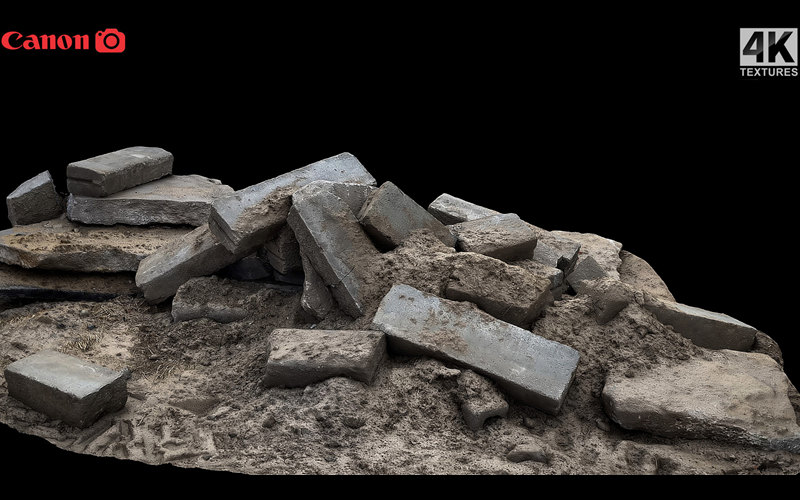 混凝土块瓦砾3D扫描模型 concrete blocks rubble photogrammetry_