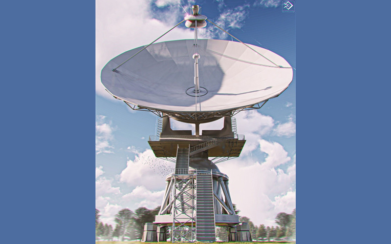 雷达卫星天线3D模型 Satellite dish 3D model_