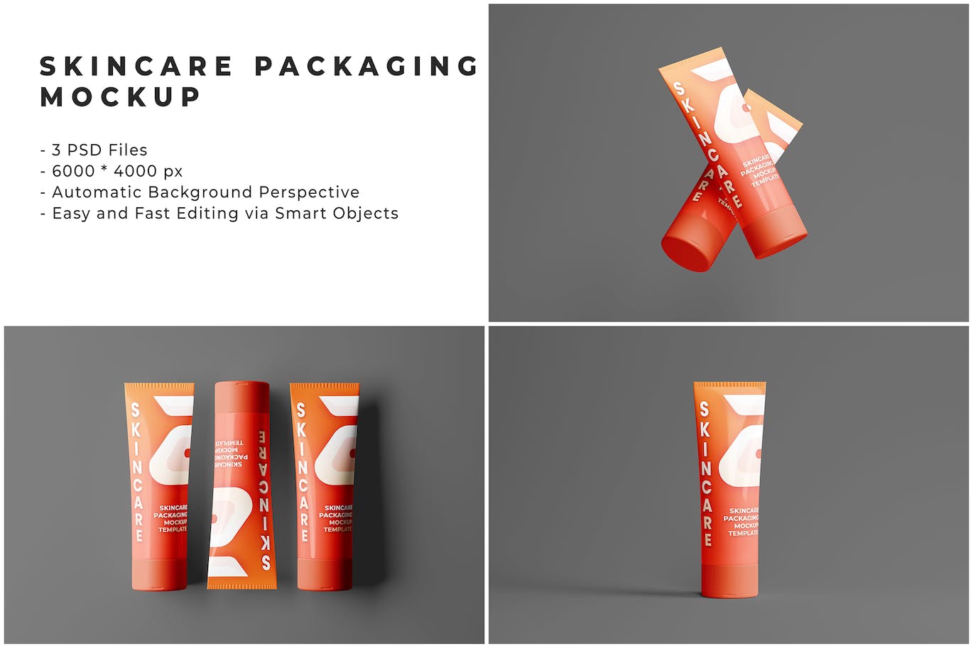 软管护肤品包装样机 Skincare Packaging Mockup