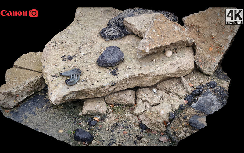 混凝土破碎碎片块3D扫描模型 concrete broken debris blocks photogrammetry_