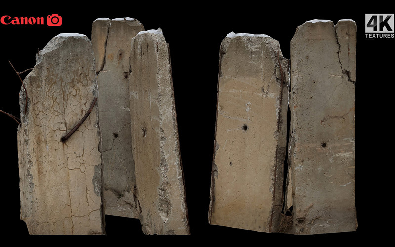 混凝土破损块碎片3D扫描模型 concrete damaged blocks debris photogrammetry_