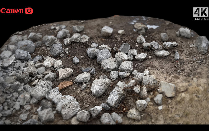 混凝土碎片地面3D扫描模型 concrete debris ground scatter photogrammetry part1_