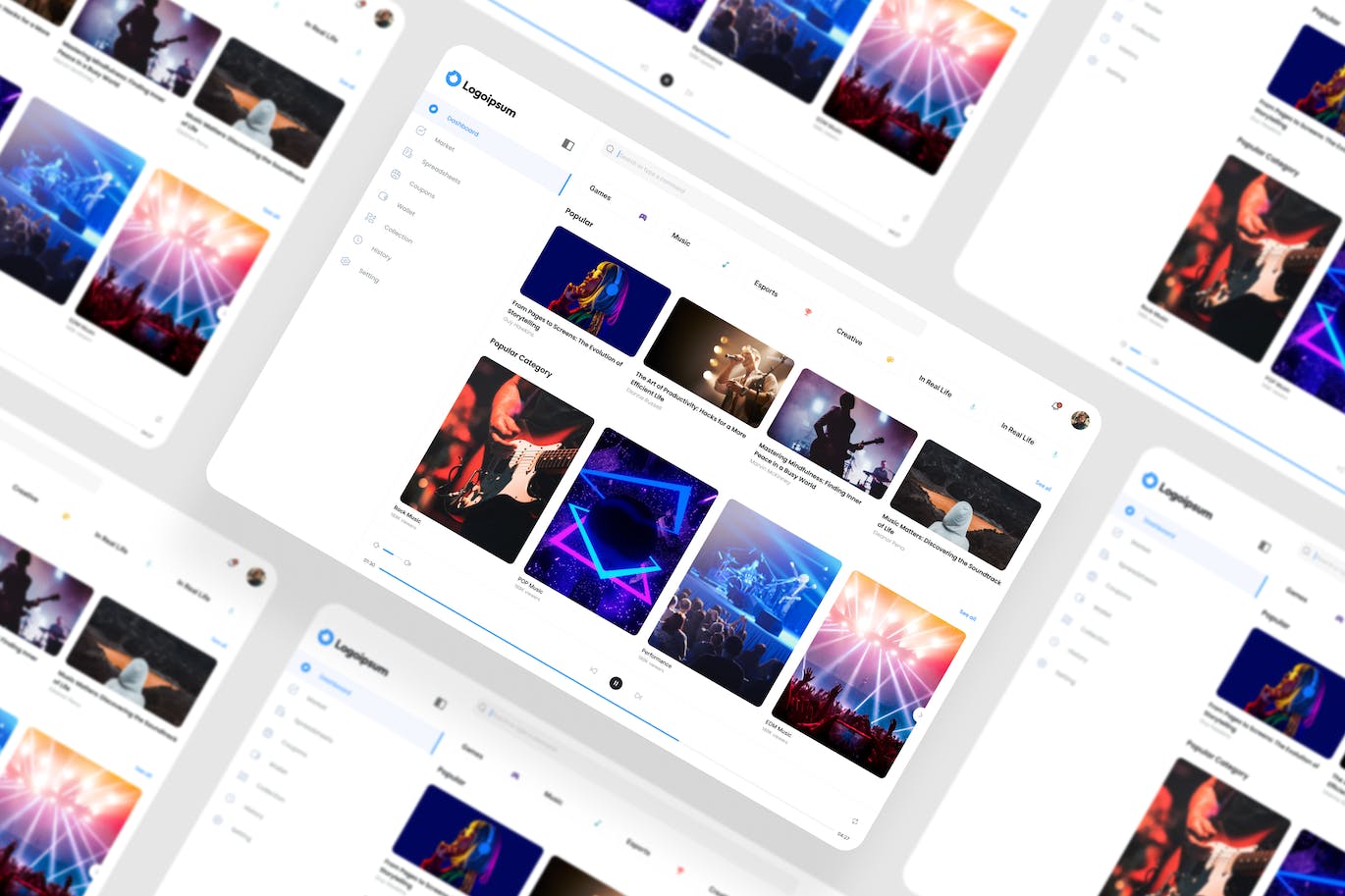 音乐播放软件仪表板 UI 套件 Music Play Dashboard UI Kit