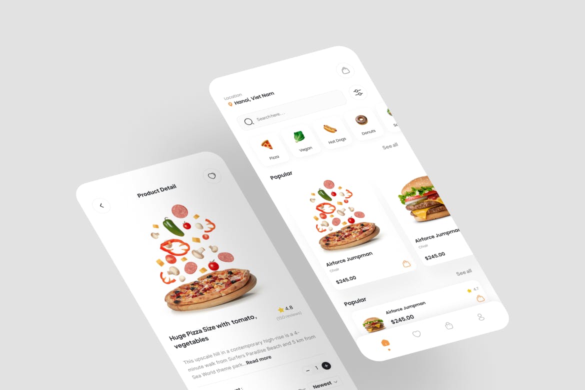 食品配送应用程序 UI 套件 Delifood &#8211; Food Deliver App UI Kit